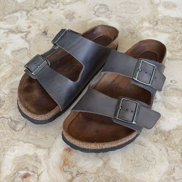 Birkenstock Arizona Soft Footbed - Nubuck Leather Concrete Grey - Picture 3 of 13